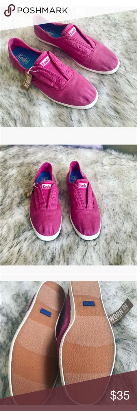 hot pink slip on sneakers.